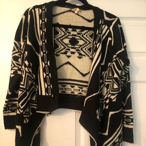 Black and cream print cardigan